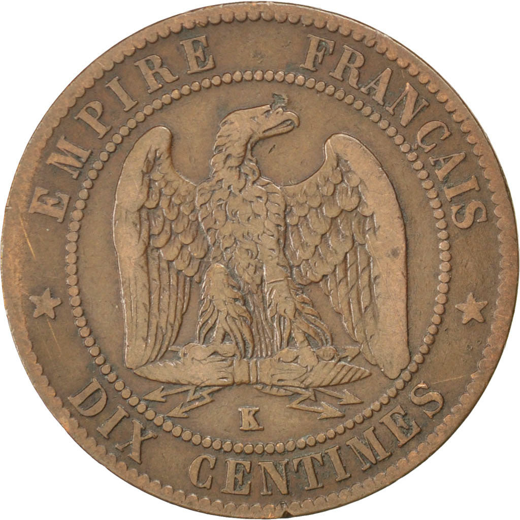 Monnaie, France, Napoleon III, Napoléon III, 10 Centimes, 1863, Bordeaux, TB+