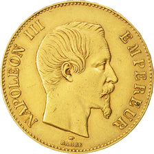 Second Empire, 100 Francs or Napoléon III tête nue 1858 A, KM 786.1