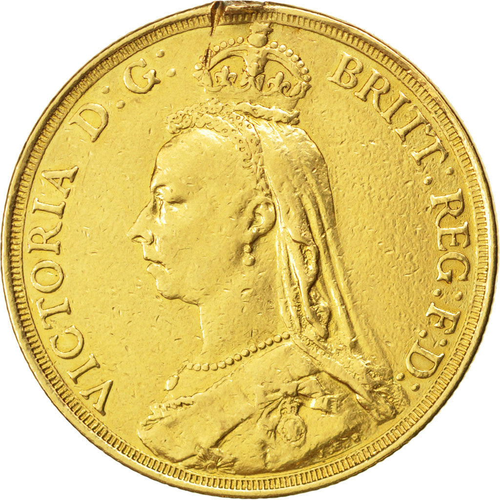 GREAT BRITAIN, 2 Pounds, 1887, KM #768, VF(30-35), Gold, 15.77