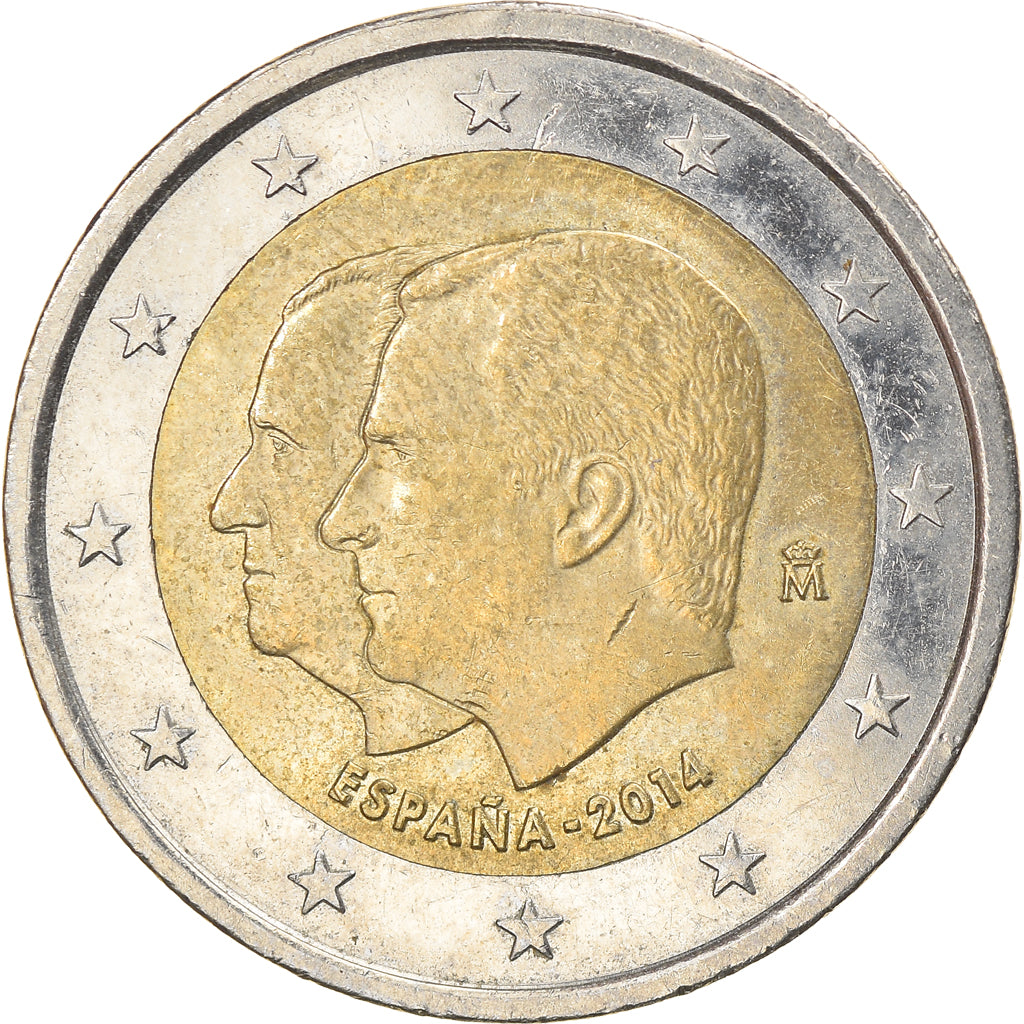 Spain, 2 Euro, Portraits, 2014, Madrid, EF(40-45), Bi-Metallic, KM:New