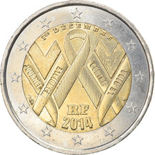 France, 2 Euro, Sida, 2014, AU(55-58), Bi-Metallic, KM:New