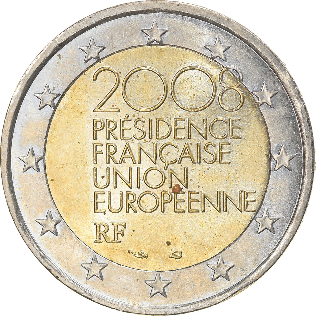 Francja, 2 Euro, 2008, Paris, AU(55-58), Bimetaliczny, KM:1459