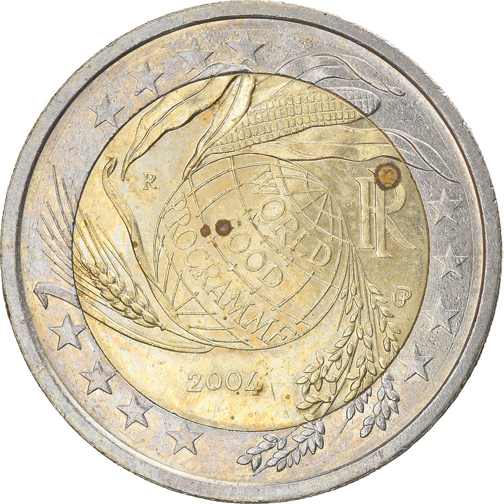 Italy, 2 Euro, World Food Programme, 2004, EF(40-45), Bi-Metallic, KM:New