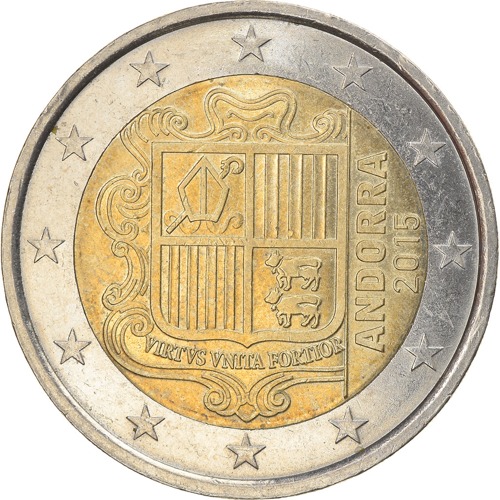 Andorra, 2 Euro, 2015, AU(55-58), Bi-Metallic, KM:527