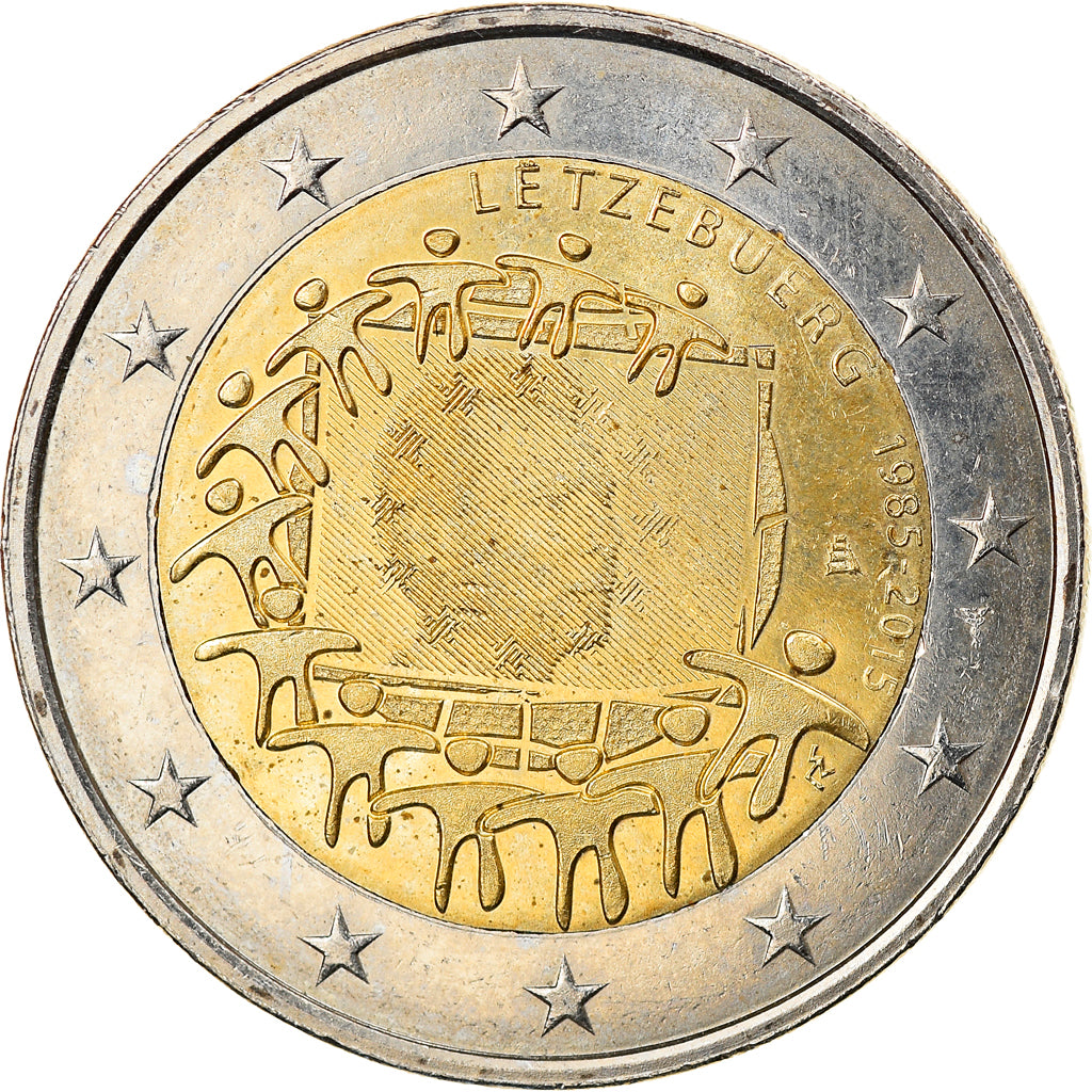 Luxembourg, 2 Euro, Drapeau européen, 2015, Utrecht, AU(55-58), Bi-Metallic