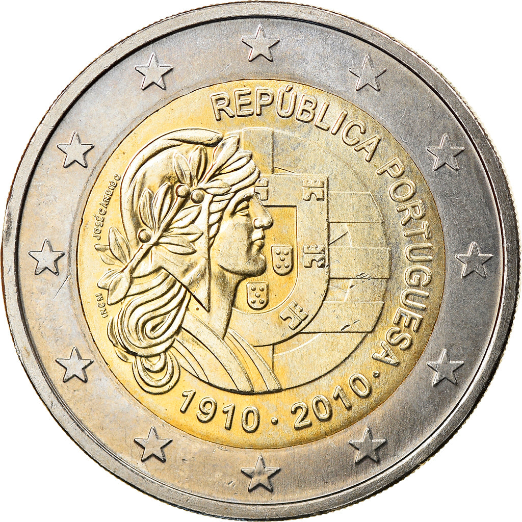 Portugal, 2 Euro, République portuguaise, 2010, AU(55-58), Bimetaliczny