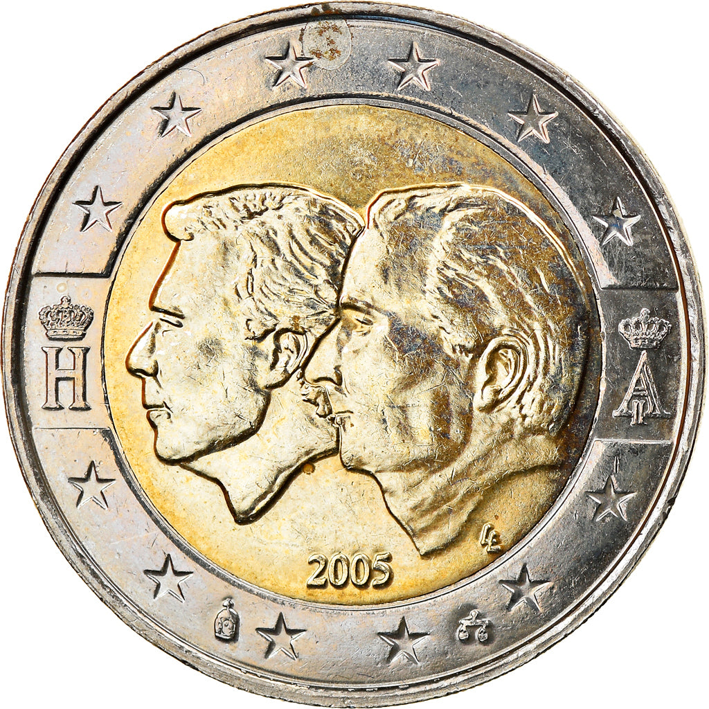 Belgium, 2 Euro, Schengen Agreement, 2005, Brussels, AU(55-58), Bi-Metallic
