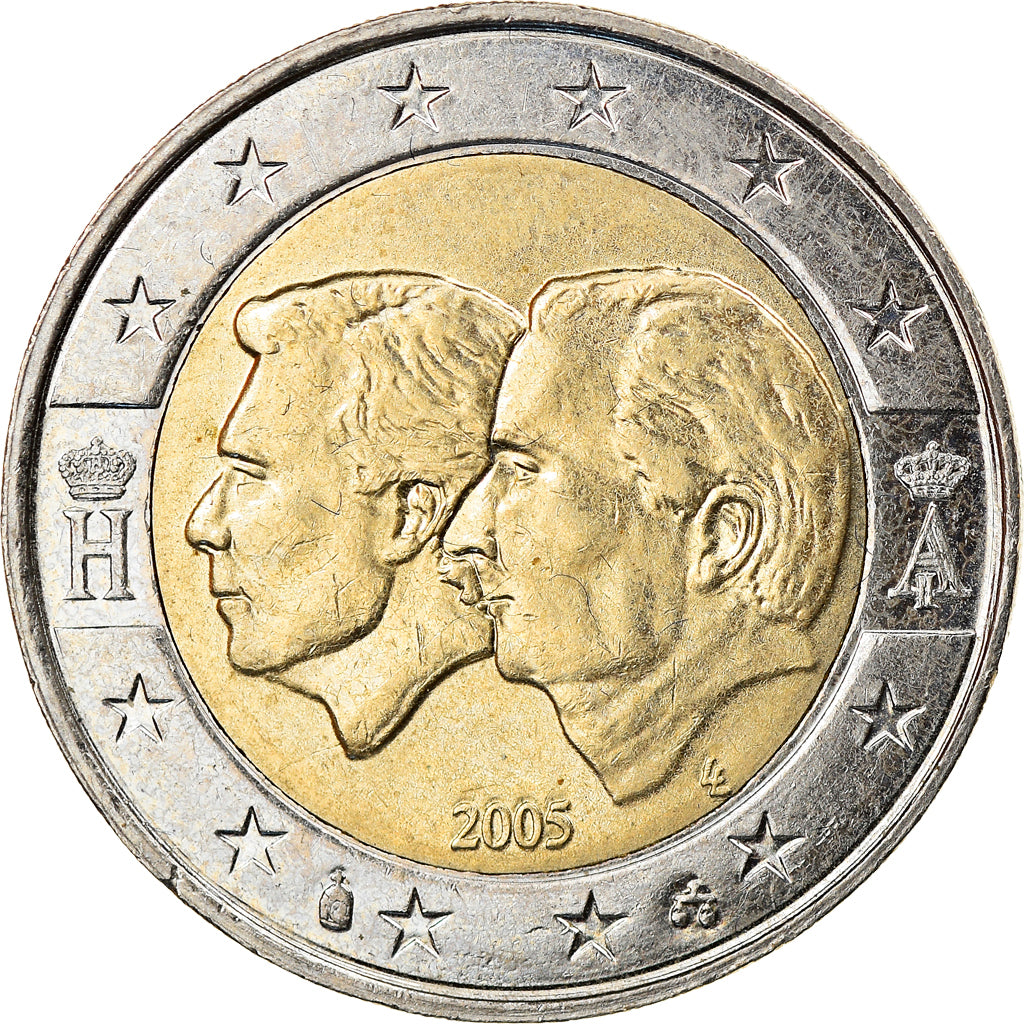 Belgium, 2 Euro, Schengen Agreement, 2005, Brussels, AU(55-58), Bi-Metallic