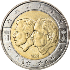 Belgium, 2 Euro, Schengen Agreement, 2005, Brussels, AU(55-58), Bi-Metallic