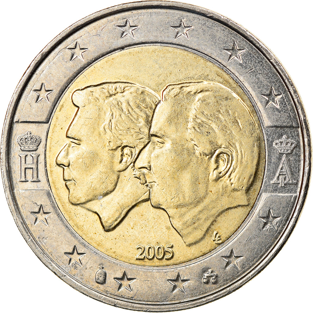 Belgium, 2 Euro, Schengen Agreement, 2005, Brussels, AU(55-58), Bi-Metallic