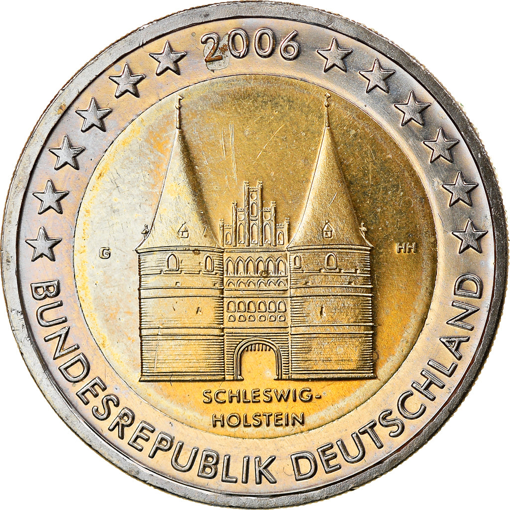 GERMANY - FEDERAL REPUBLIC, 2 Euro, 2006, Karlsruhe, AU(55-58), Bi-Metallic