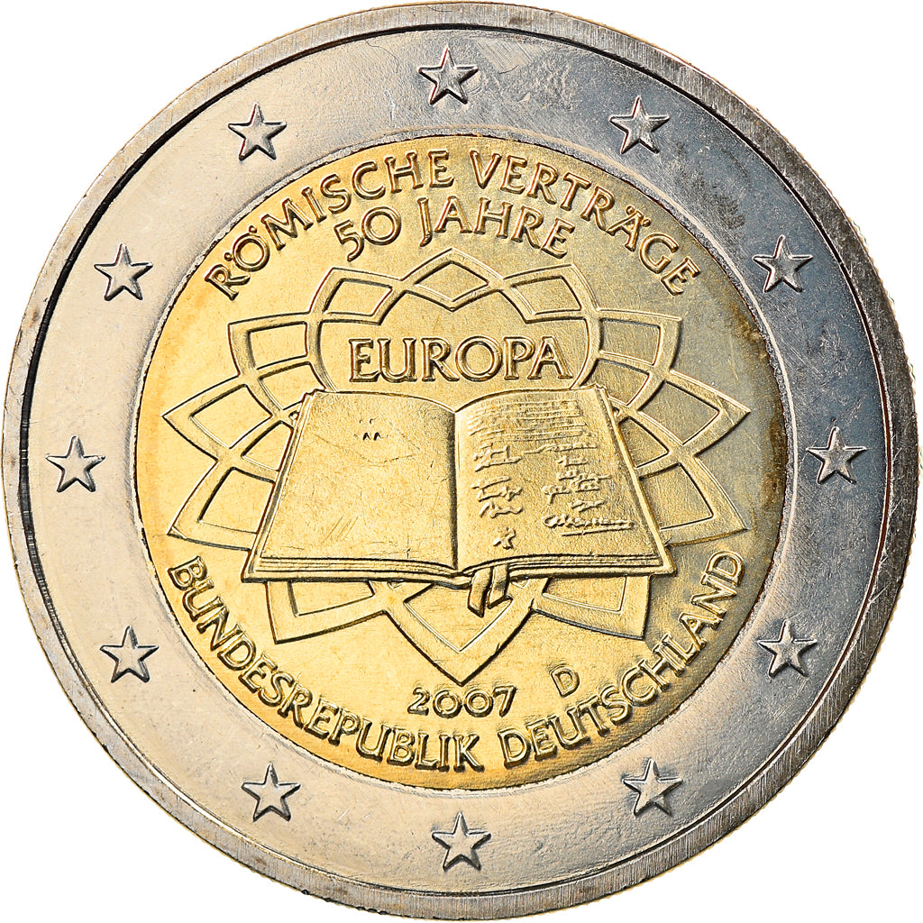 Germany, 2 Euro, 2007, Munich, TRAITÉ DE ROME 50 ANS, AU(55-58), Bi-Metallic