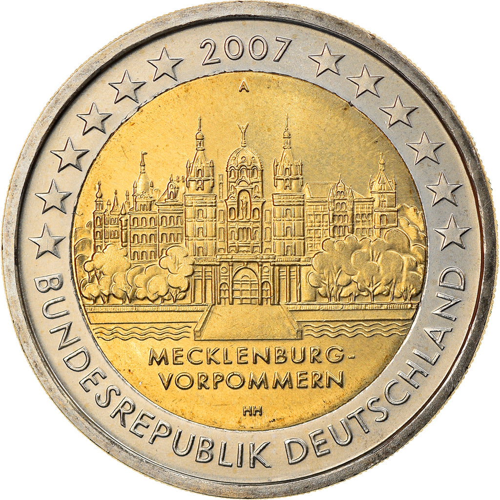 Deutschland, 2 Euro, MECKLENBURG- / VORPOMMERN, 2007, Berlin, VZ, Bi-Metallic