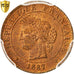 France, Cérès, Centime, 1887, Paris, KM:826.1, PCGS MS65RB