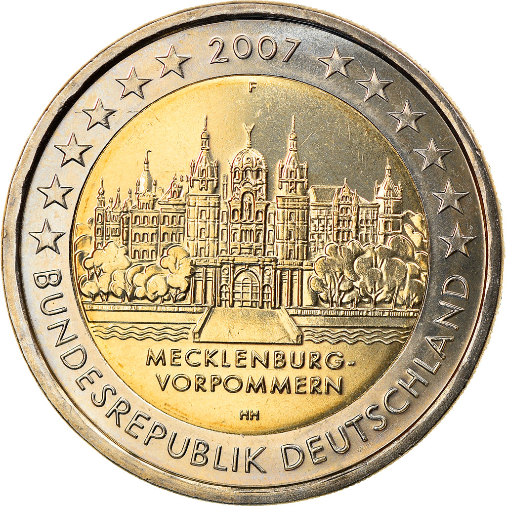 Germany, 2 Euro, MECKLENBURG- / VORPOMMERN, 2007, Stuttgart, AU(55-58)