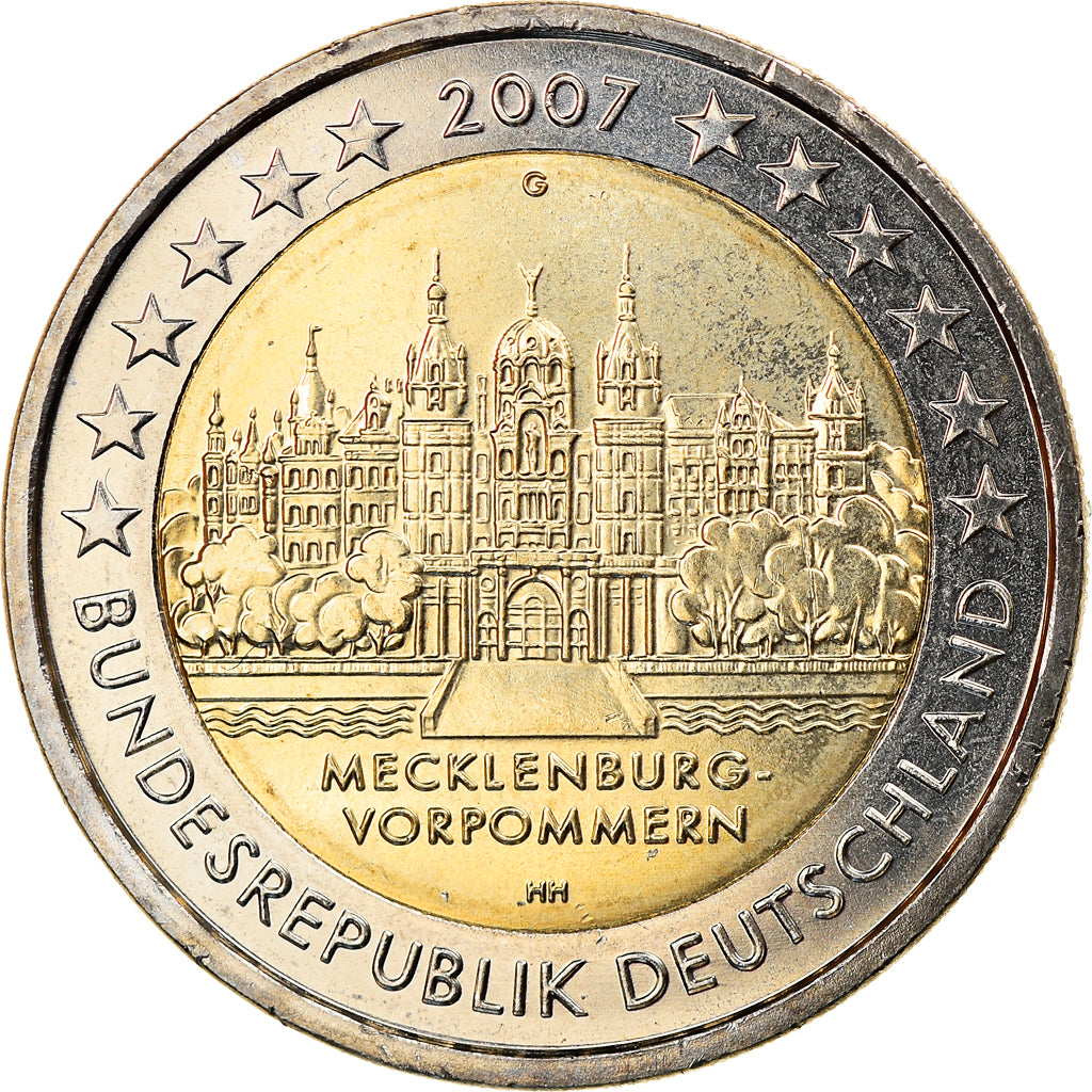 Deutschland, 2 Euro, MECKLENBURG- / VORPOMMERN, 2007, Karlsruhe, VZ, Bi-Metallic