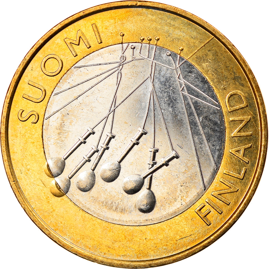 Finlândia, 5 Euro, Provinces - Satakunta, 2010, AU(55-58), Bimetálico, KM:156