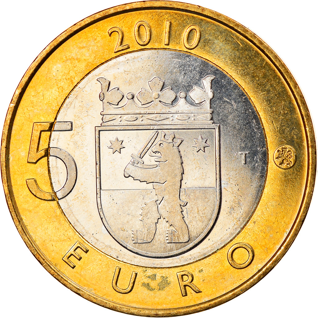 Finlândia, 5 Euro, Provinces - Satakunta, 2010, AU(55-58), Bimetálico, KM:156