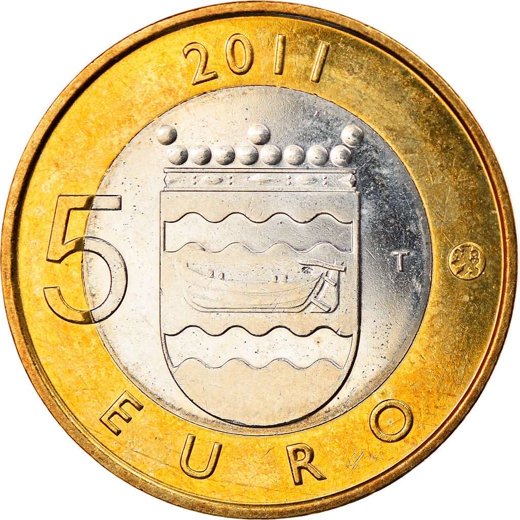 Finlândia, 5 Euro, 2011, Vantaa, AU(55-58), Bimetálico, KM:160