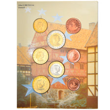 Denmark, 1 Cent to 2 Euro, 2002, unofficial private coin, MS(65-70)