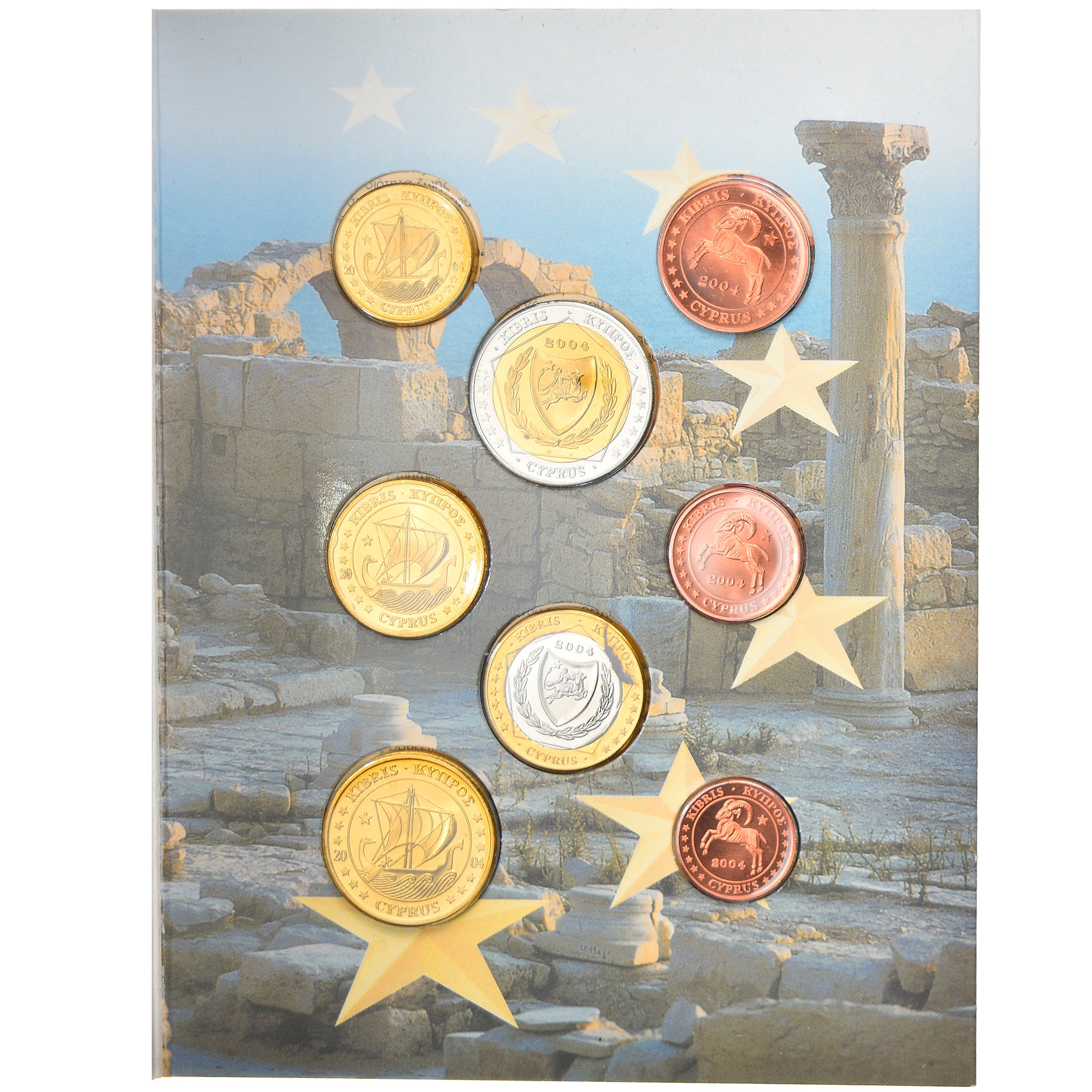 Chipre, 1 Cent to 2 Euro, 2004, unofficial private coin, FDC, Sin información