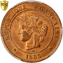 FRANCE, Cérès, 5 Centimes, 1885, Paris, KM #821.1, graded, PCGS, MS(65-70), B...