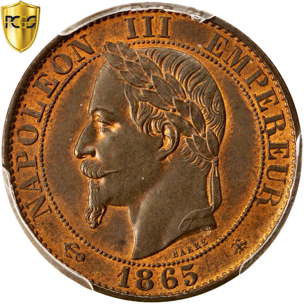 Moneta, Francia, Napoleon III, Napoléon III, 5 Centimes, 1865, Paris, PCGS