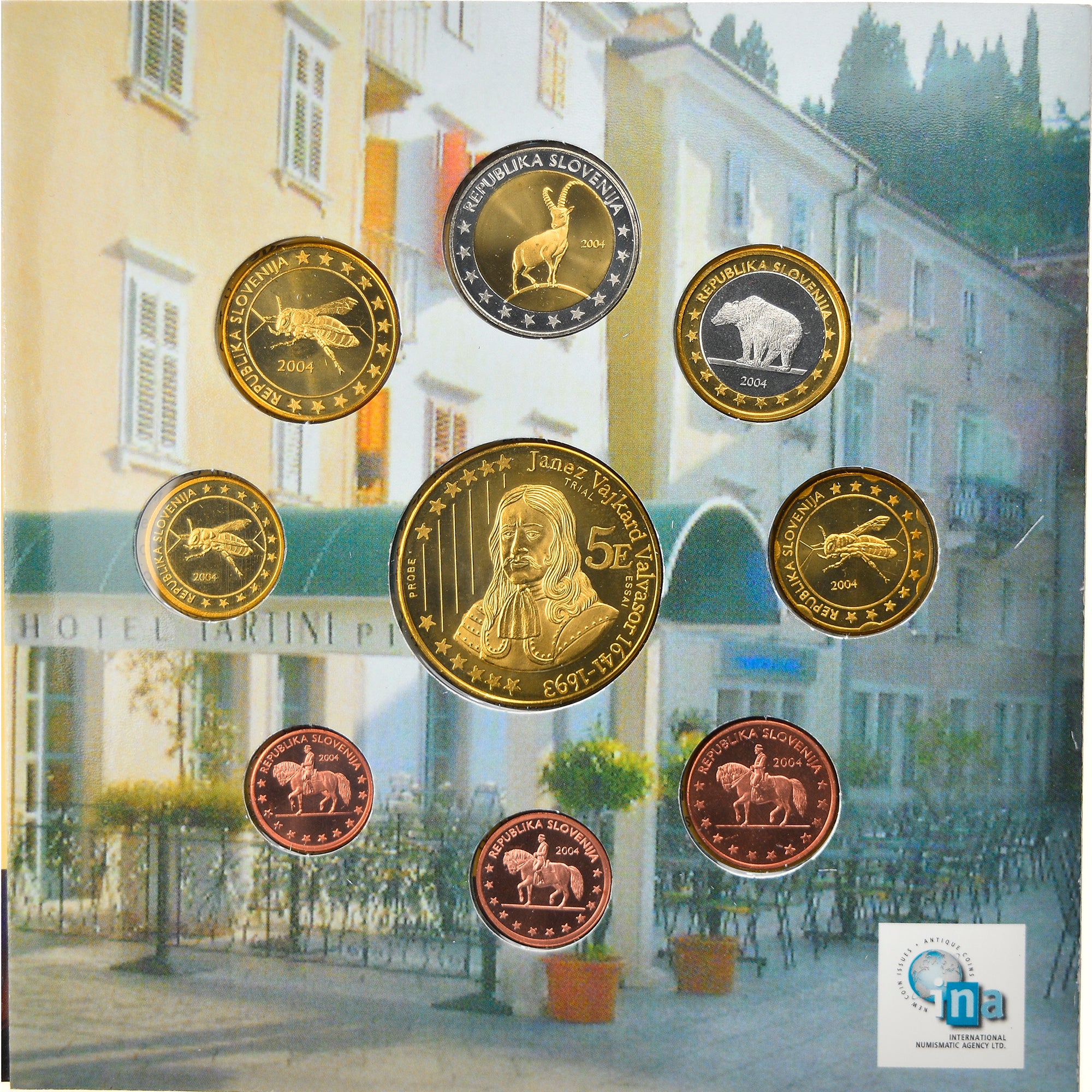 Slovenia, 1 Cent to 5 Euro, 2004, unofficial private coin, MS(65-70)