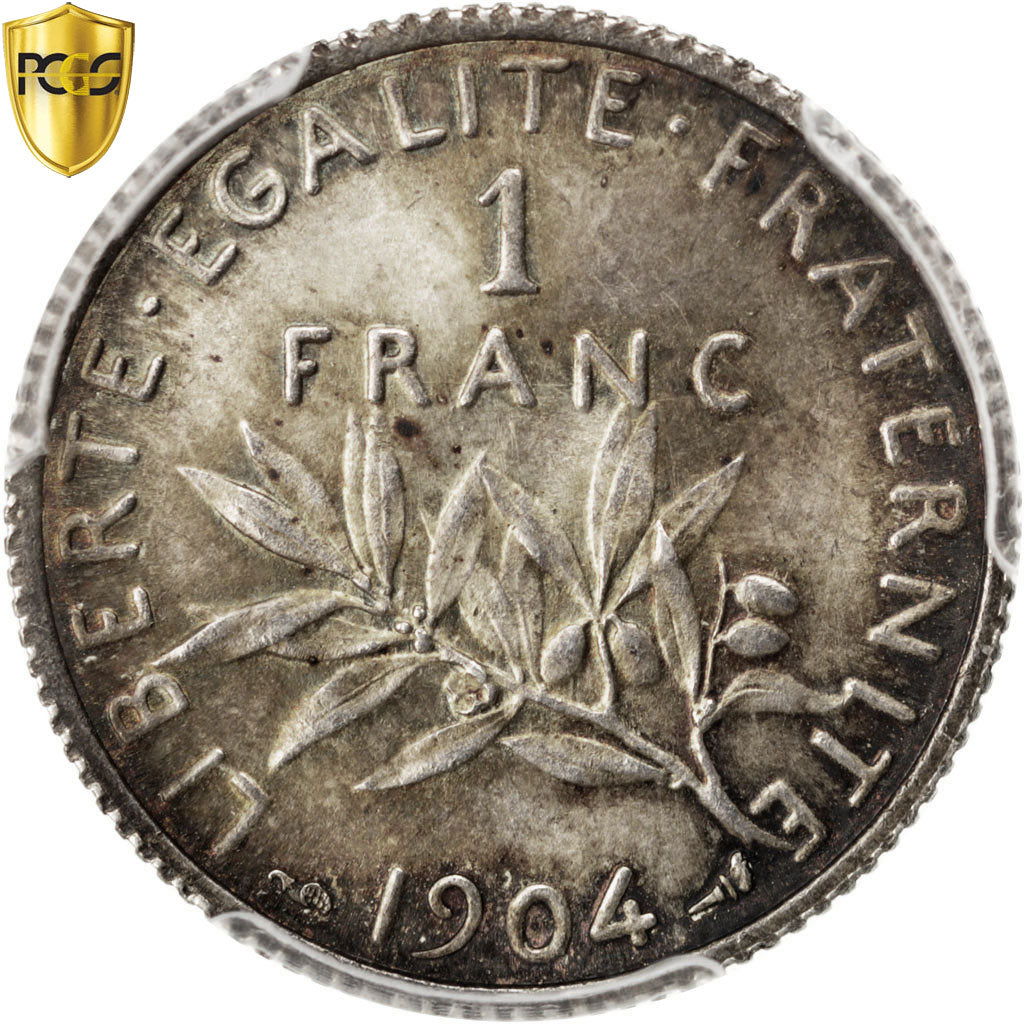 Coin, France, Semeuse, Franc, 1904, Paris, PCGS, MS65, MS(65-70), Silver