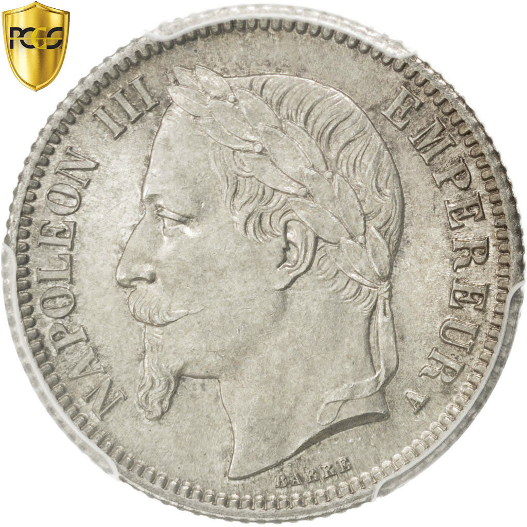 France, Napoléon III, Franc, 1866, Paris, KM:806.1, PCGS MS64