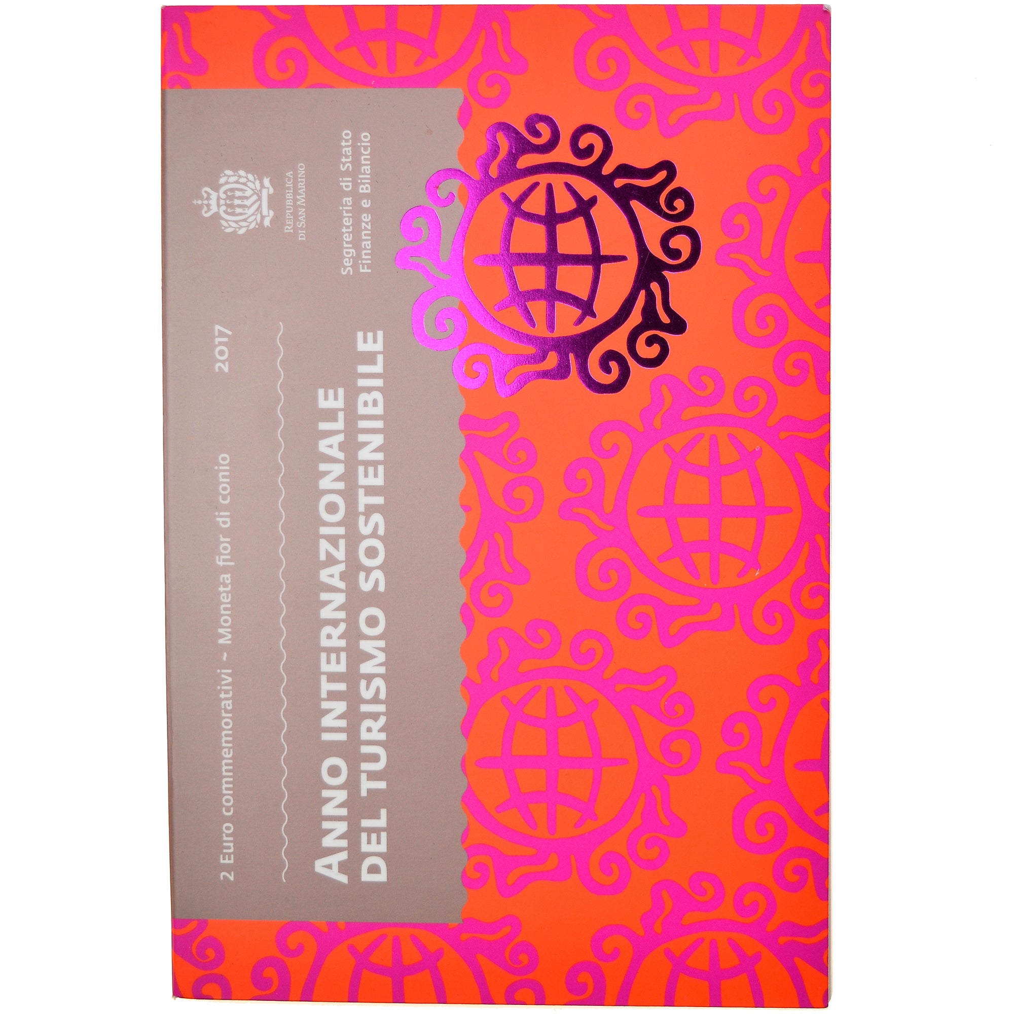 San Marino, 2 Euro, Développement durable du tourisme, 2017, Rome, MS(65-70)