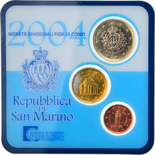 San Marino, Set, 1 cent, 10 cents, 1 euro, 2004, Bi-Metallic
