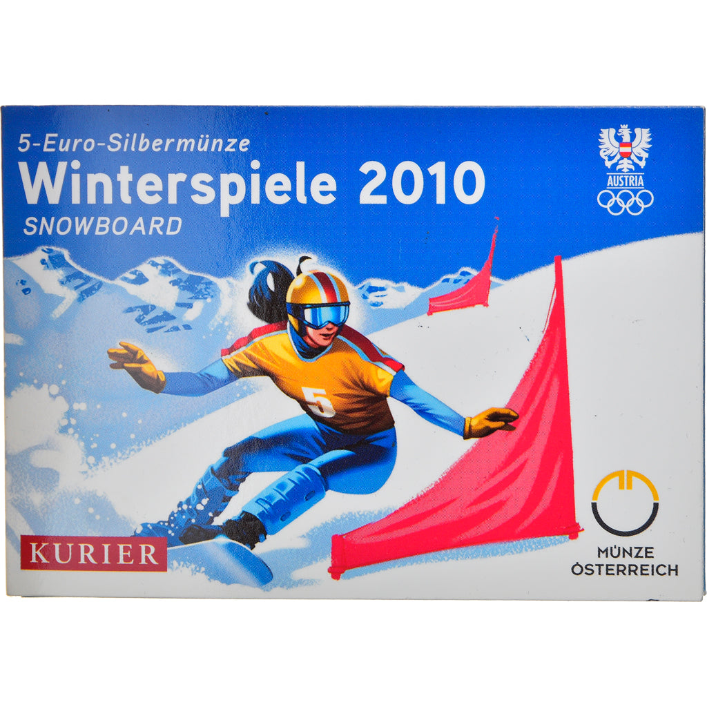 Austria, 5 Euro, Snowboard, 2010, Vienna, MS(65-70), Silver, KM:3192