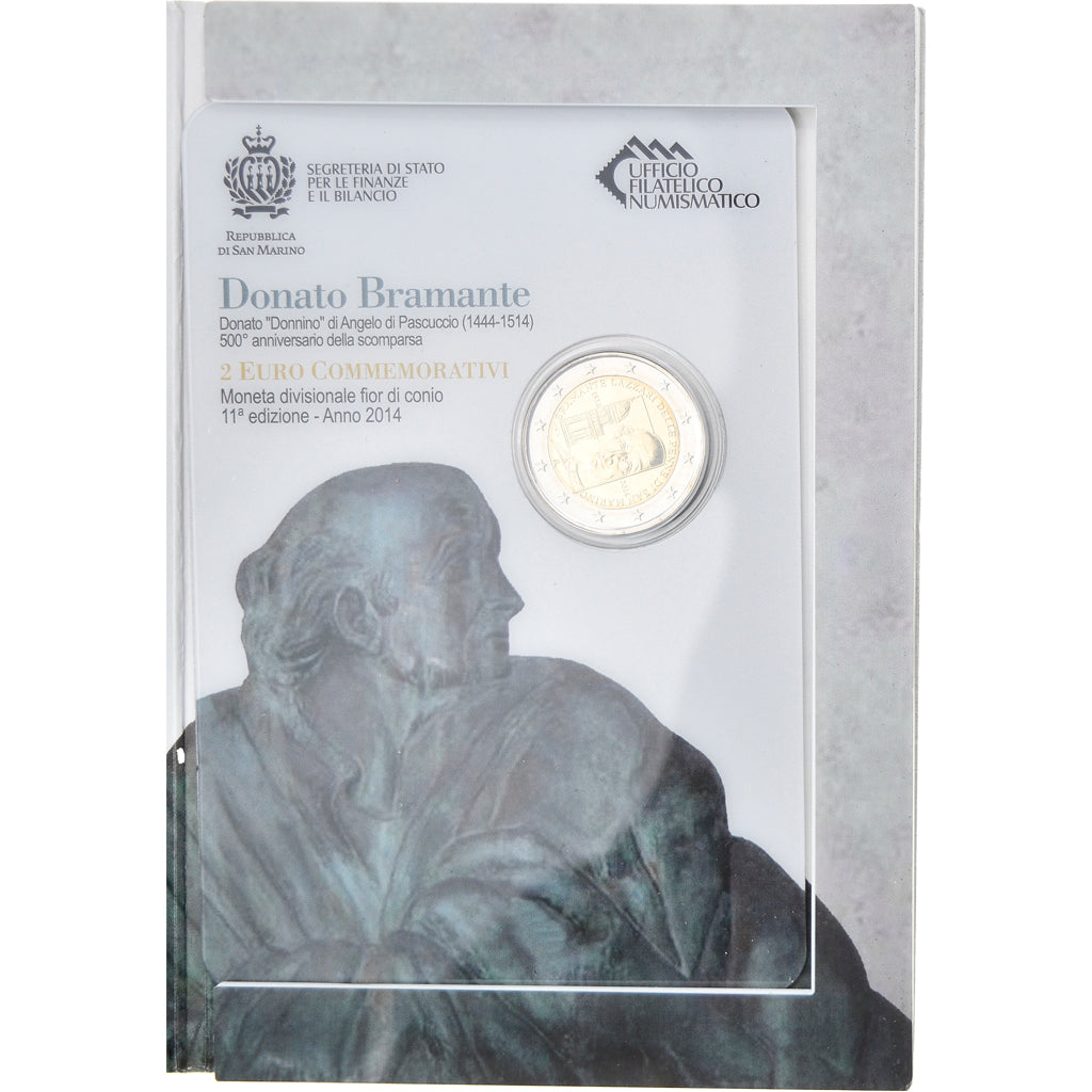 San Marino, 2 Euro, Donato Bramante, 2014, Rome, MS(65-70)
