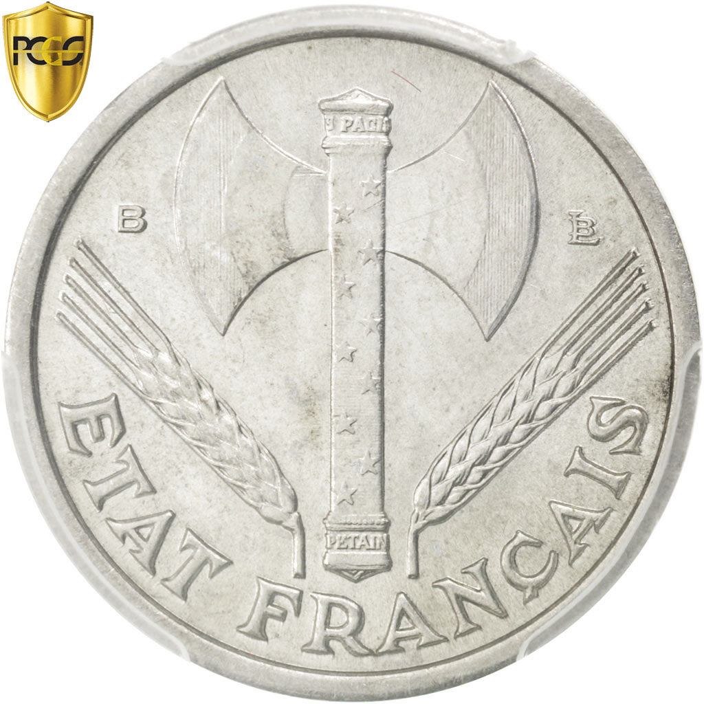 FRANCE, Bazor, Franc, 1944, Rouen, KM #902.2, graded, PCGS, MS(64), Aluminum,...