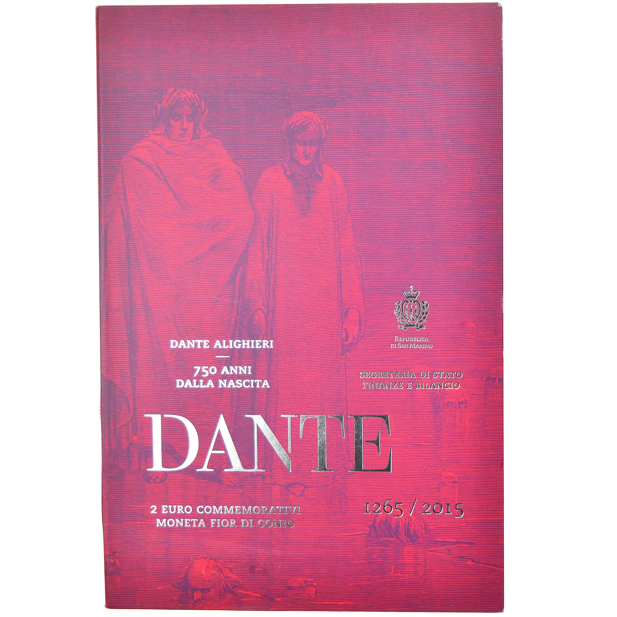 San Marino, 2 Euro, 750ème anniversaire de la naissance de Dante, 2015, Rome