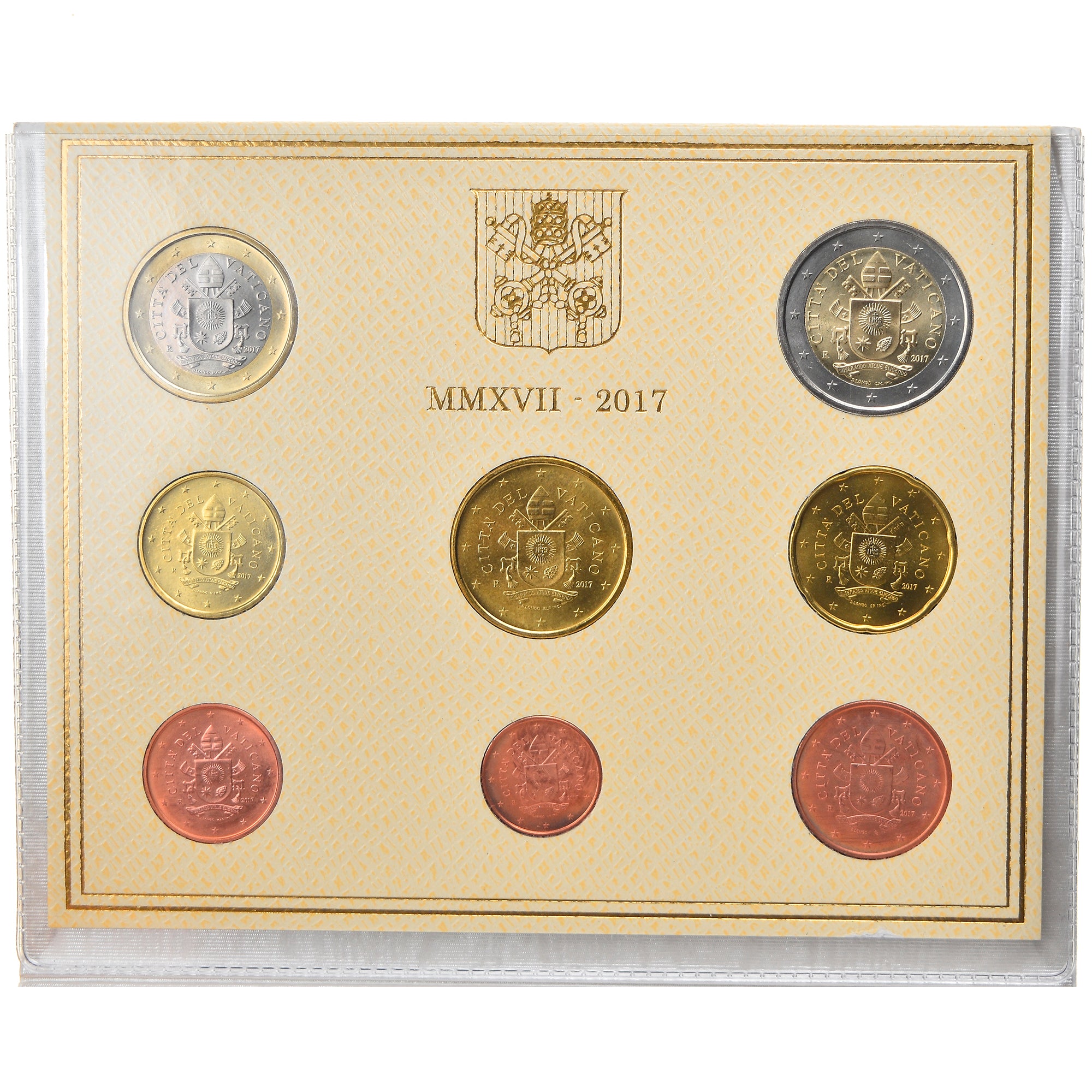 Vatican, 1 Cent to 2 Euro, Le Pape François, 2017, MS(65-70)