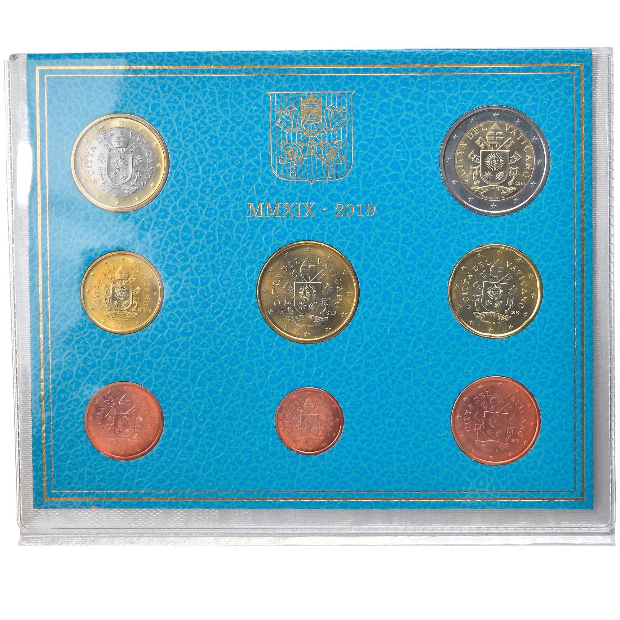 Vatican, 1 Cent to 2 Euro, Le Pape François, 2019, Rome, MS(65-70)