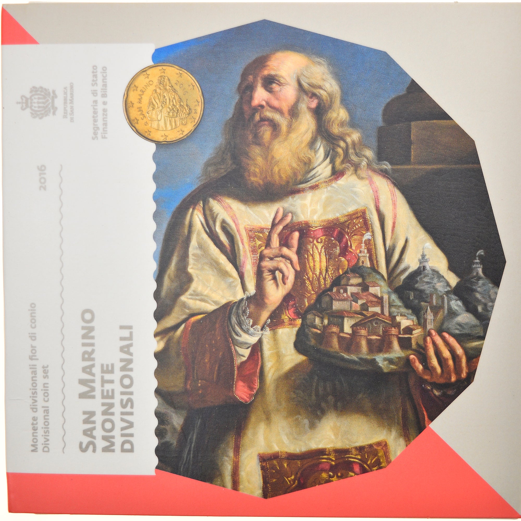 San Marino, 1 Cent to 2 Euro, 2016, MS(65-70)