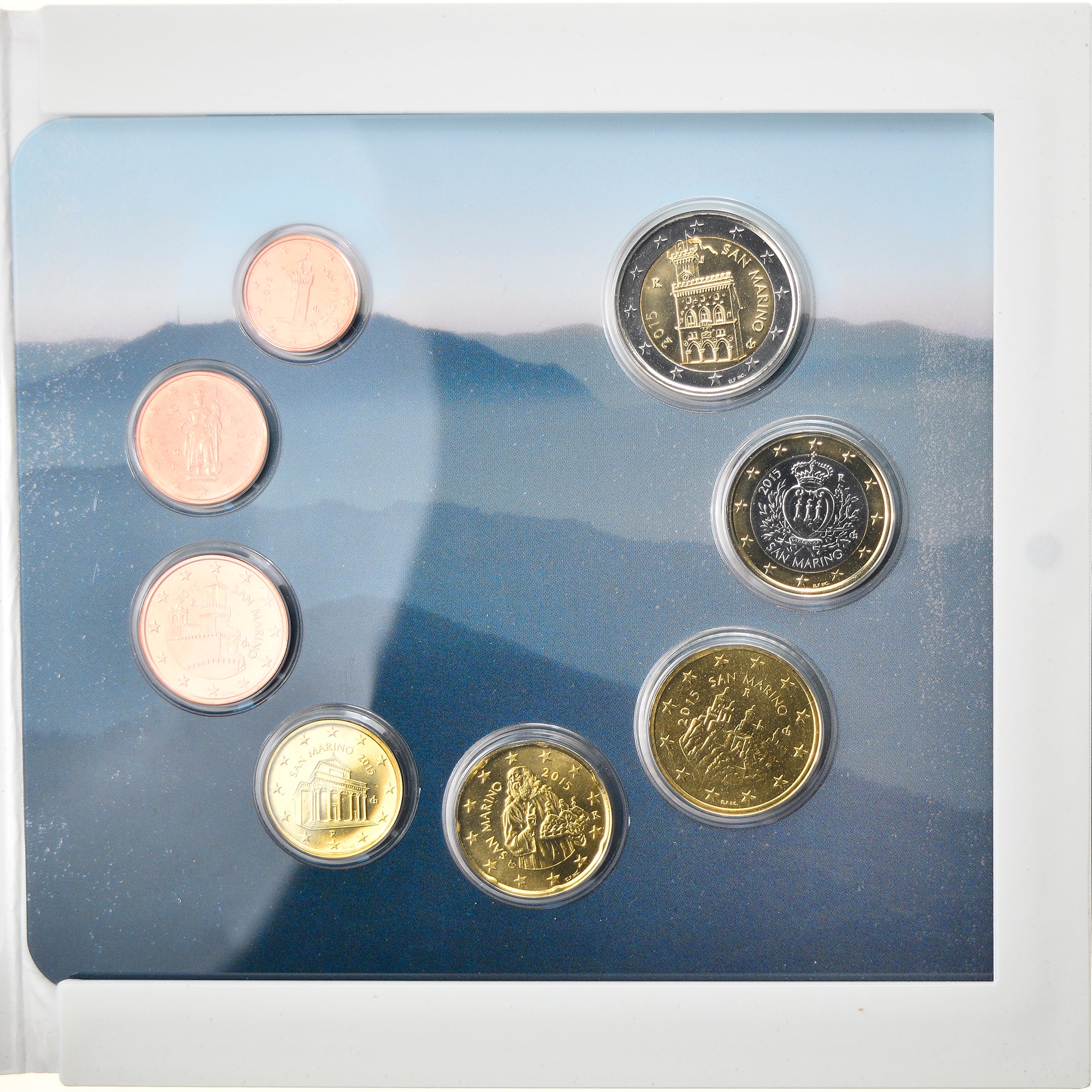 San Marino, 1 Cent to 2 Euro, 2015, Rome, MS(65-70)