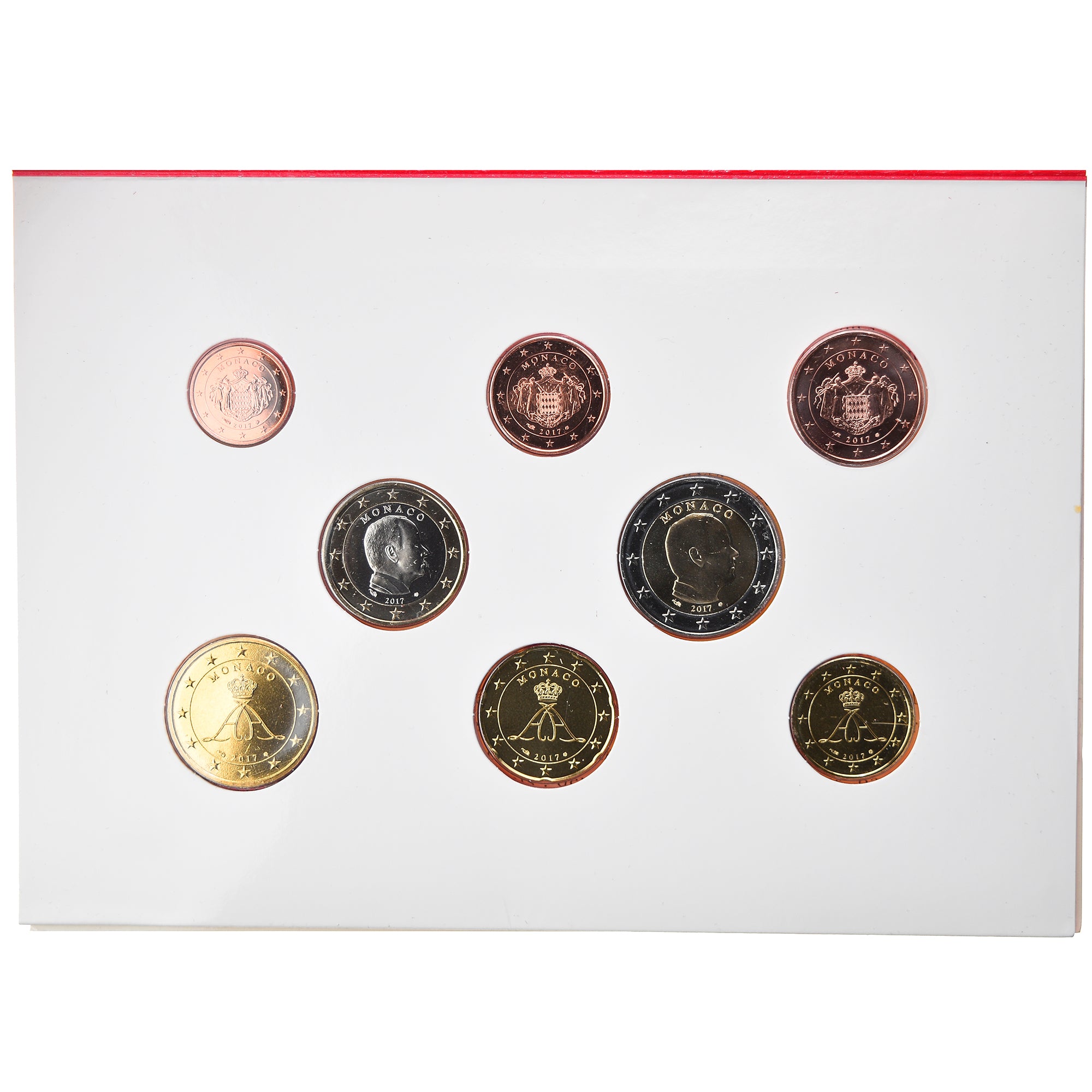 Monaco, 1 Cent to 2 Euro, 2017, Paris, MS(65-70)