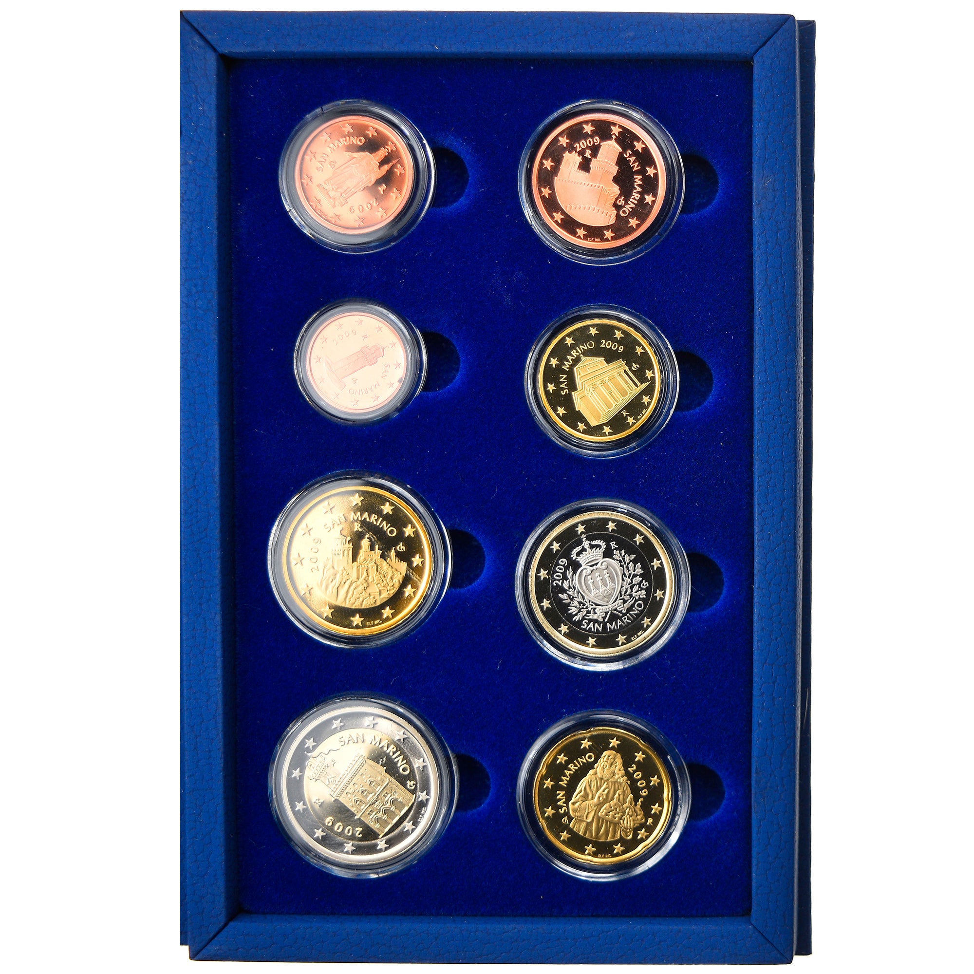 San Marino, 1 Cent to 2 Euro, 2009, Rome, Proof, MS(65-70)