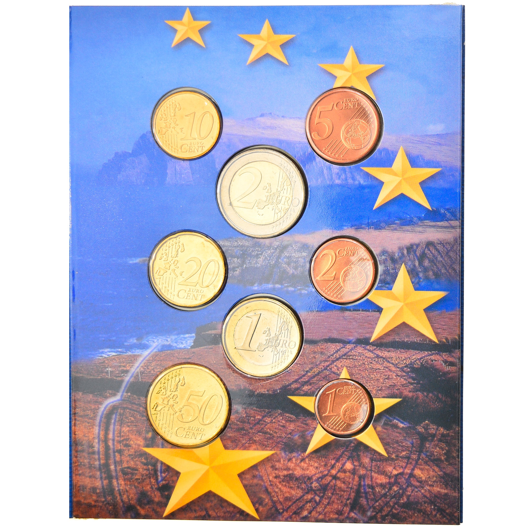 IRELAND REPUBLIC, 1 Cent to 2 Euro, 2002, MS(65-70)