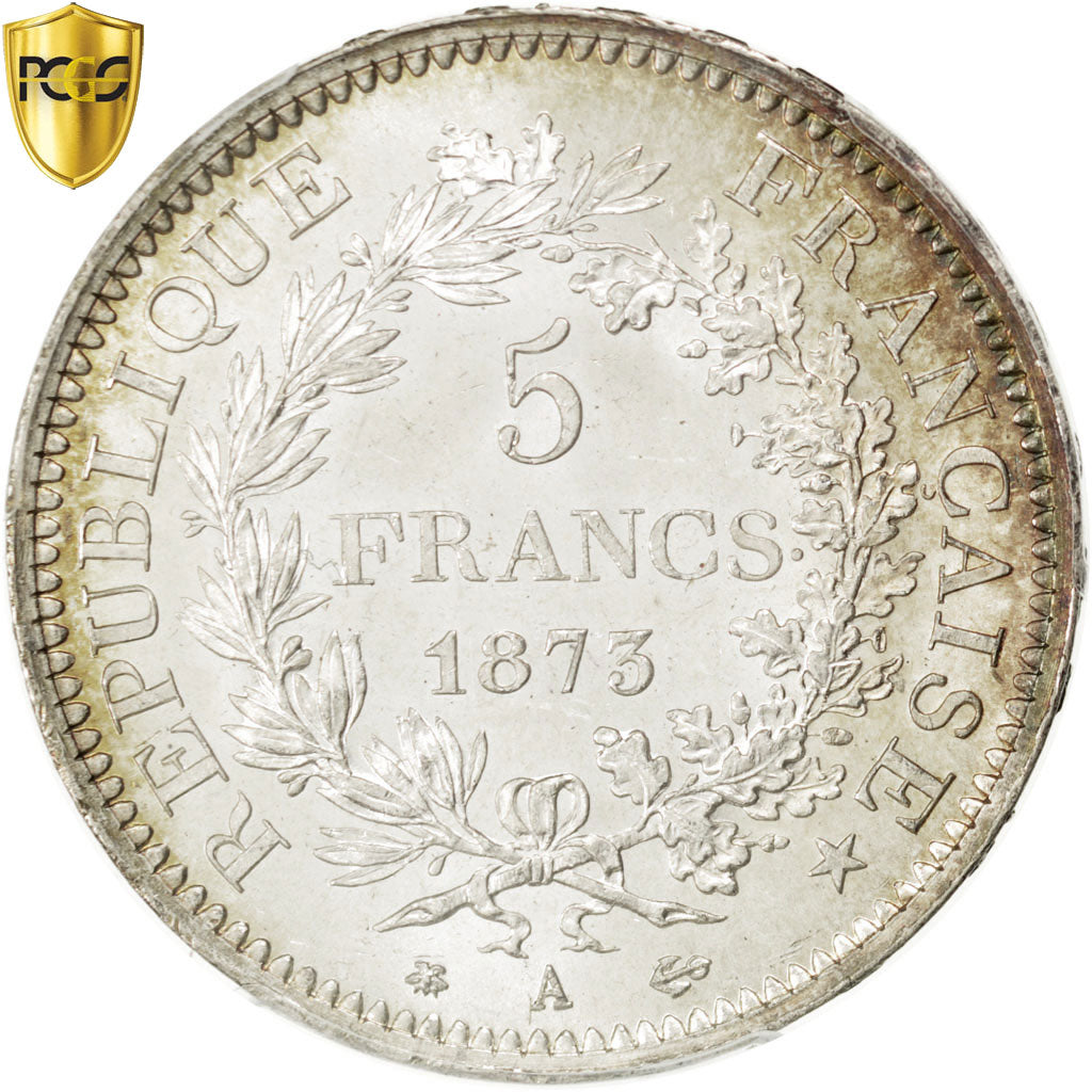 Coin, France, Hercule, 5 Francs, 1873, Paris, PCGS, MS65, MS(65-70), Silver