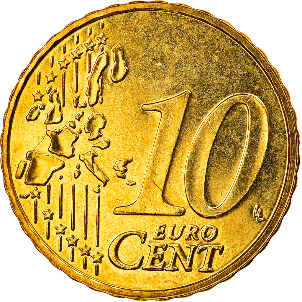 Belgium, 10 Euro Cent, 2003, Brussels, MS(65-70), Brass, KM:227