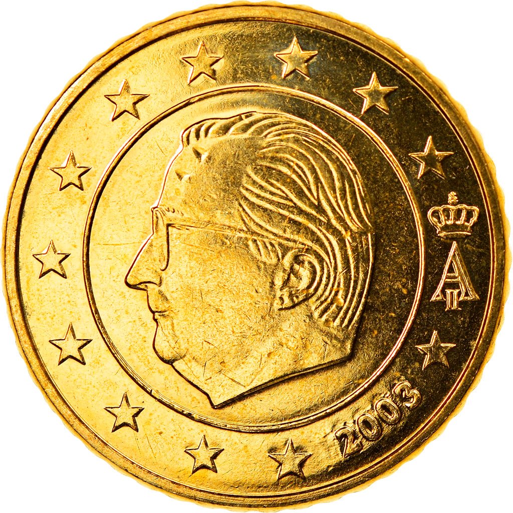 Belgium, 50 Euro Cent, 2003, Brussels, MS(65-70), Brass, KM:229