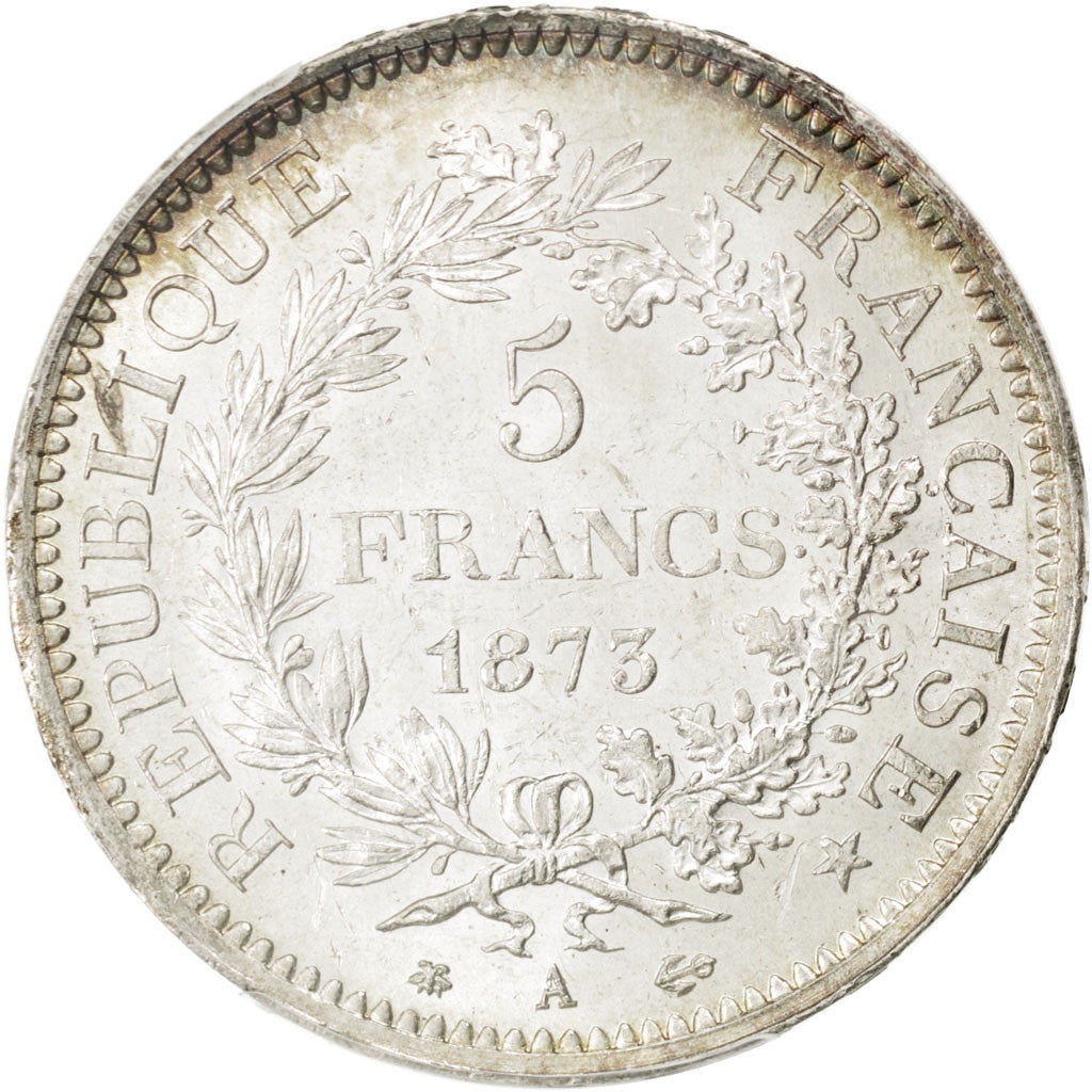 Coin, France, Hercule, 5 Francs, 1873, Paris, PCGS, MS64, MS(64), Silver