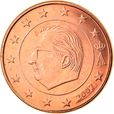 Bélgica, 5 Euro Cent, 2007, Brussels, MS(65-70), Aço Cromado a Cobre, KM:226