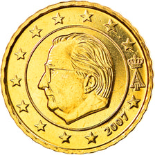 Belgium, 10 Euro Cent, 2007, Brussels, MS(65-70), Brass, KM:242