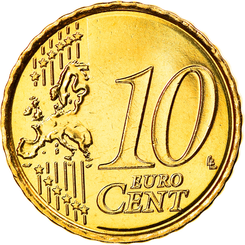 Belgium, 10 Euro Cent, 2007, Brussels, MS(65-70), Brass, KM:242